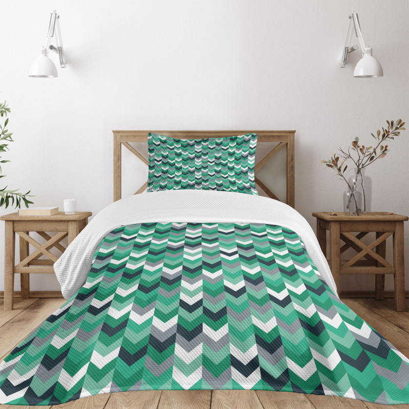 Symmetric Zig Zag Lines Bedspread Set