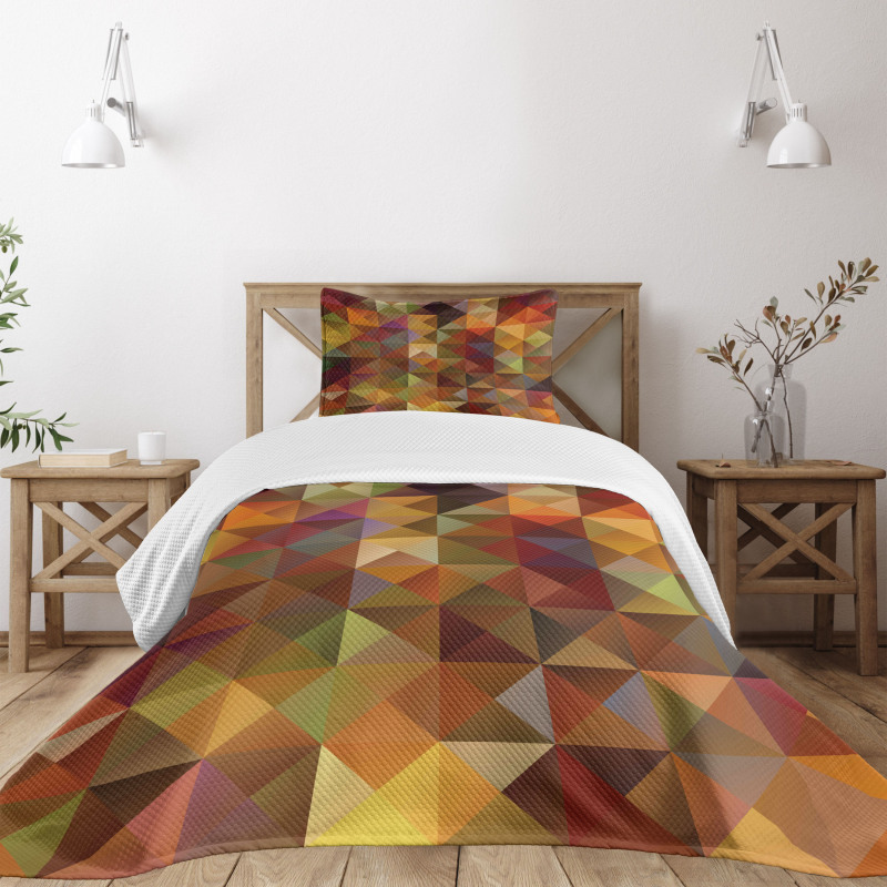 Grid Mosaic Geometric Bedspread Set