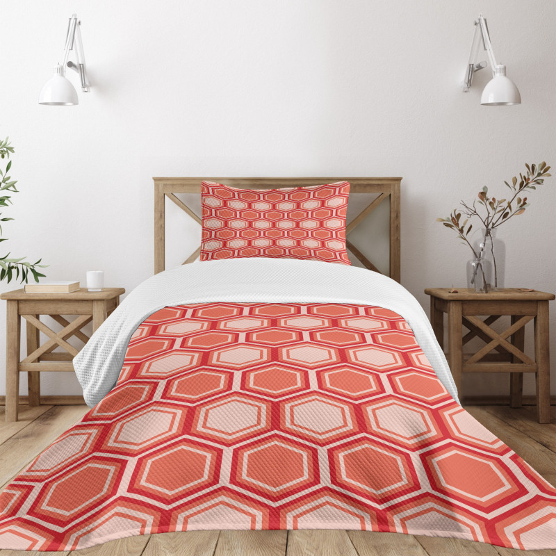 Hexagonal Comb Tile Bedspread Set