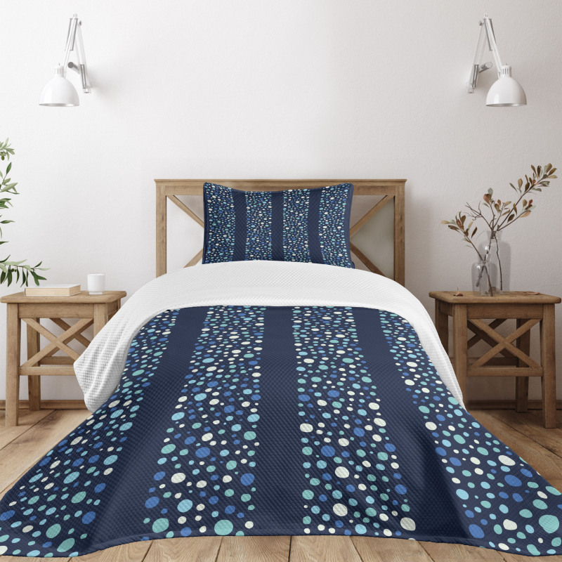 Dots Circles Striped Bedspread Set