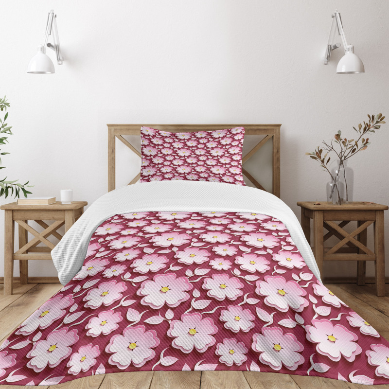 Petal of Japanese Cherry Bedspread Set