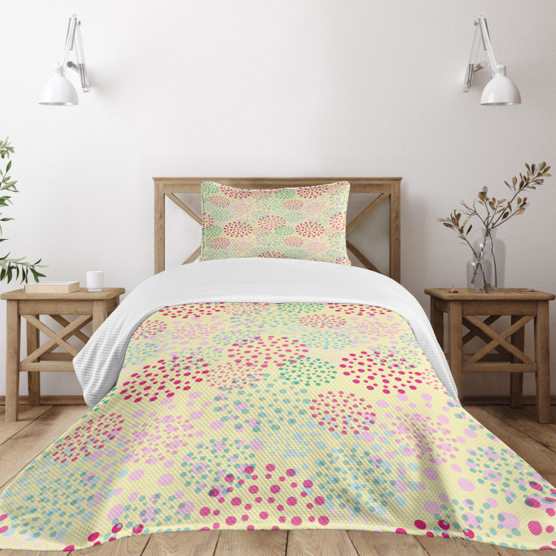 Flowers Polka Dots Bedspread Set