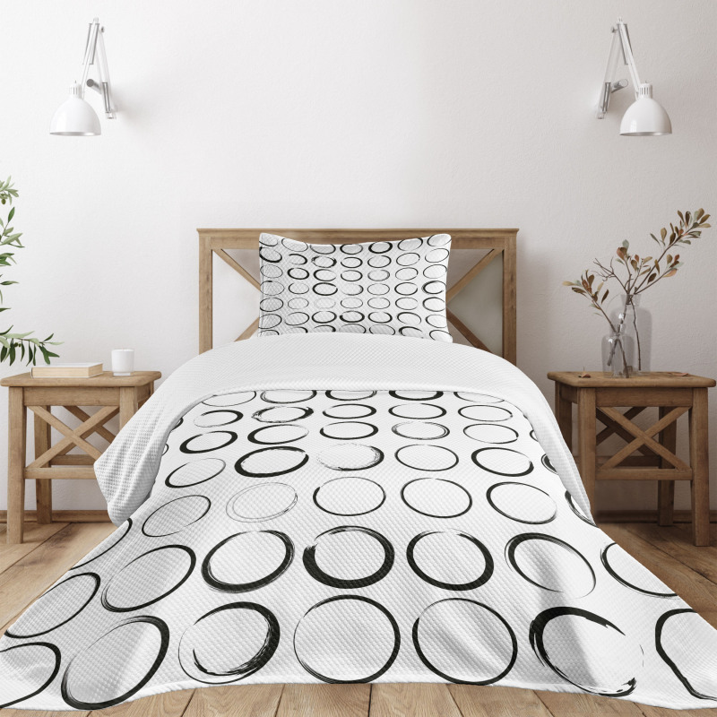 Circle Brush Stroke Bedspread Set