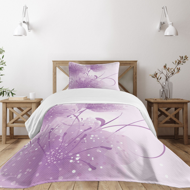 Vector Flowers Butterfly Bedspread Set