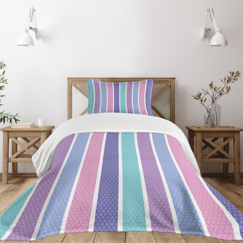 Polka Dot with Stripes Bedspread Set