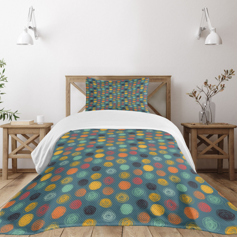 Colorful Abstract Circle Bedspread Set