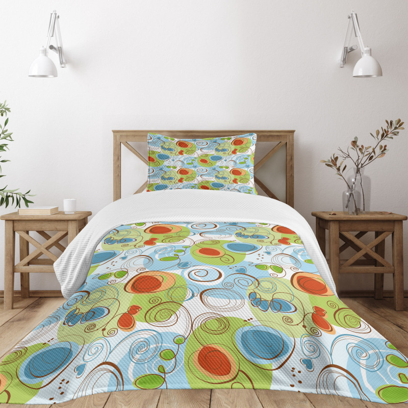 Geometric Funky Swirl Bedspread Set