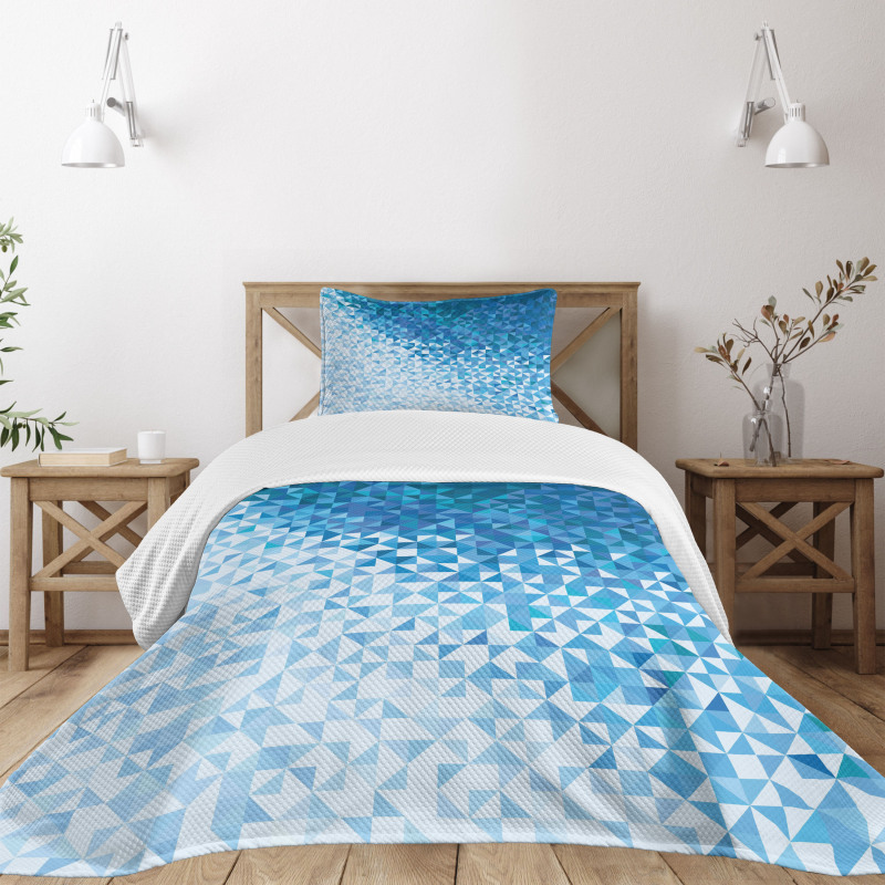 Digital Ombre Mosaic Bedspread Set