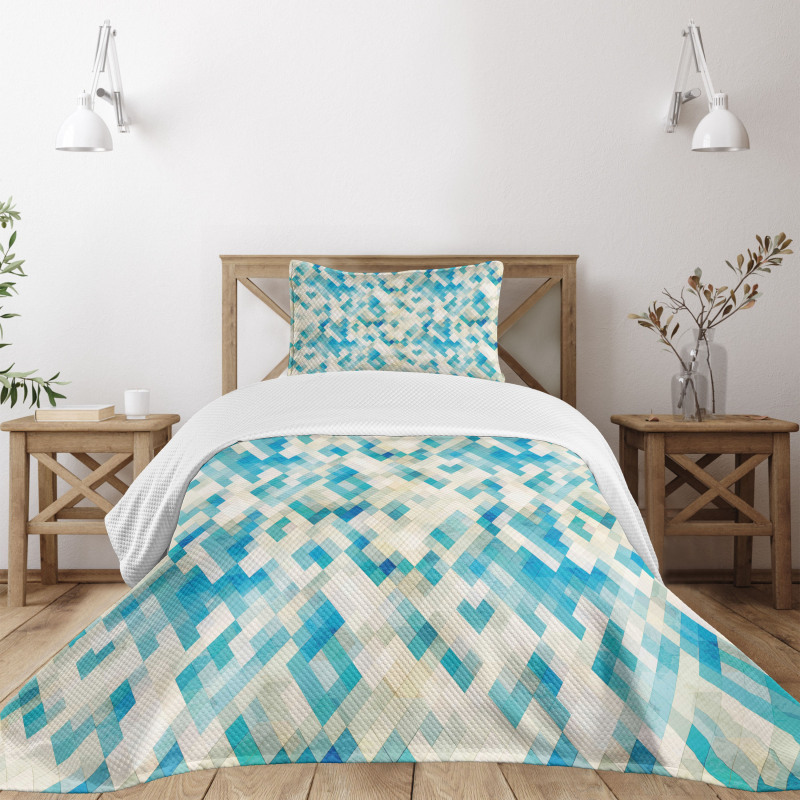 Hexagonal Abstract Grunge Bedspread Set