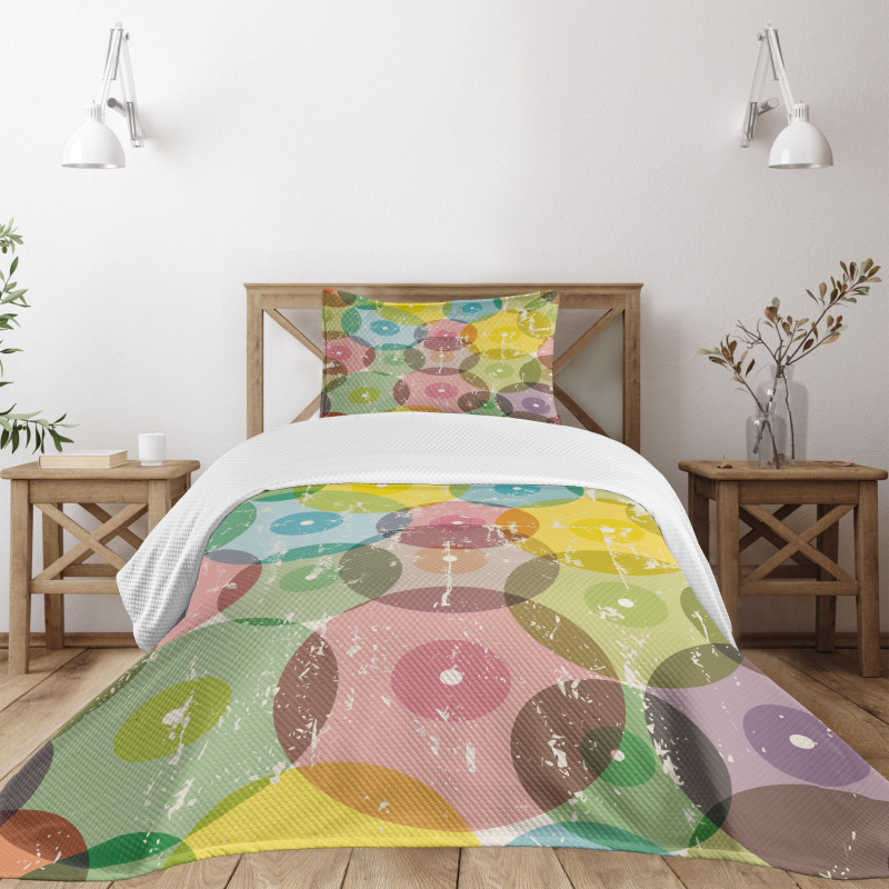 Rainbow Color Geometric Bedspread Set