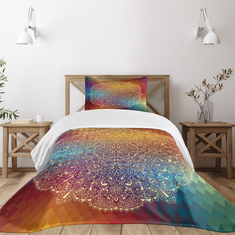 Oriental Floral Detail Bedspread Set