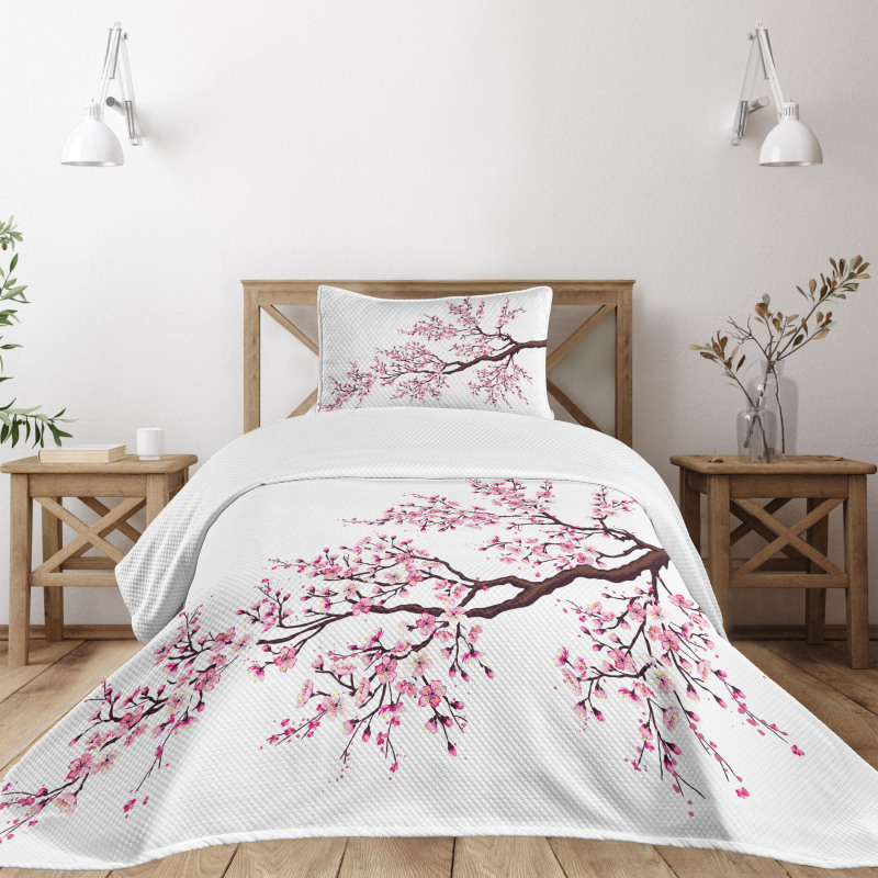 Sakura Branch Blossoms Bedspread Set