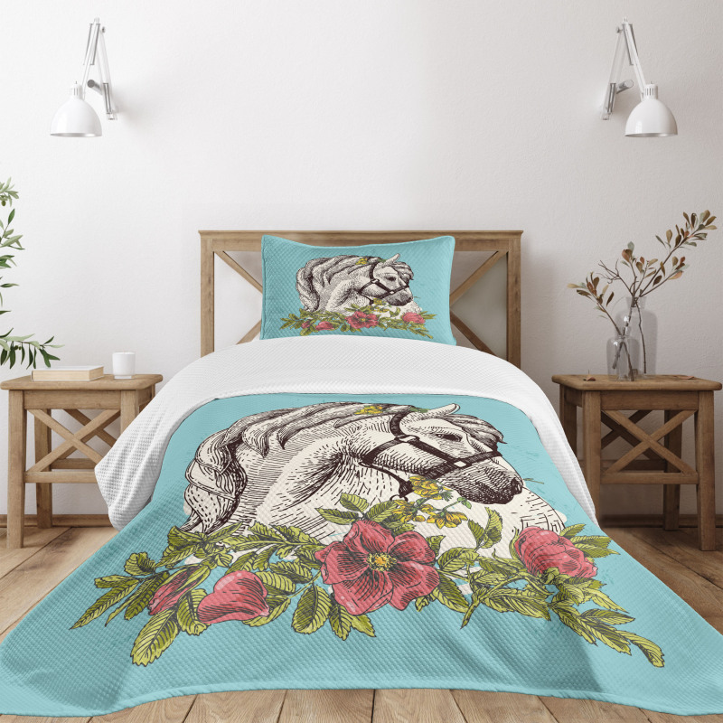 Boho Horse Opium Popy Bedspread Set