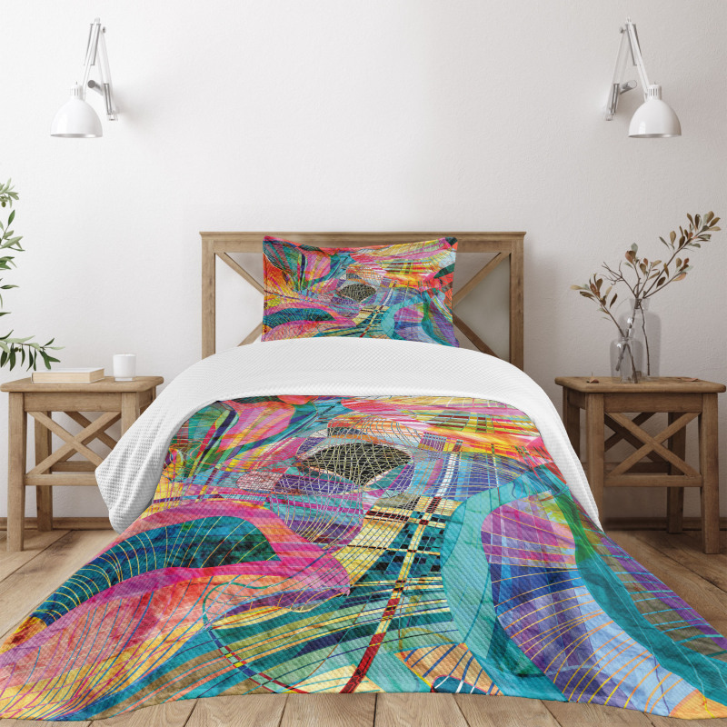 Retro Graphic Bedspread Set