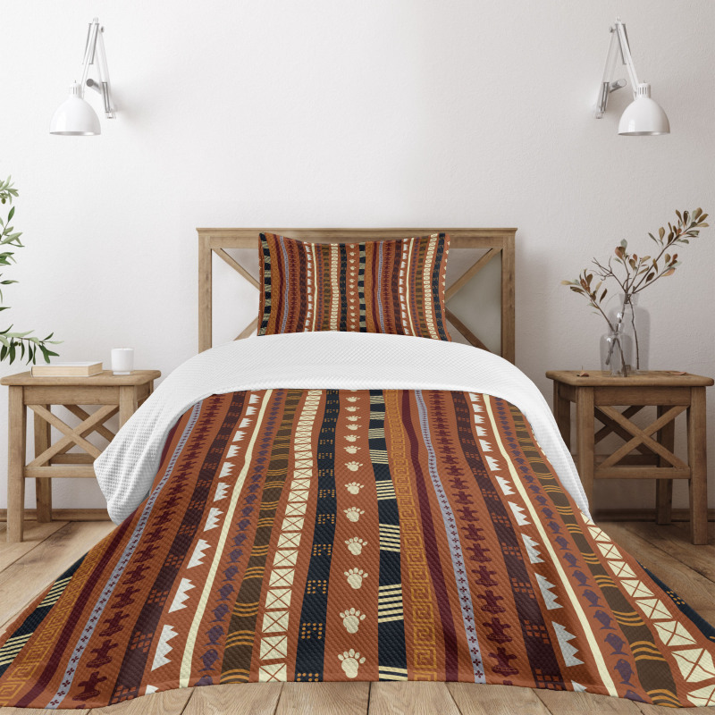 Abstract Details Stripes Bedspread Set