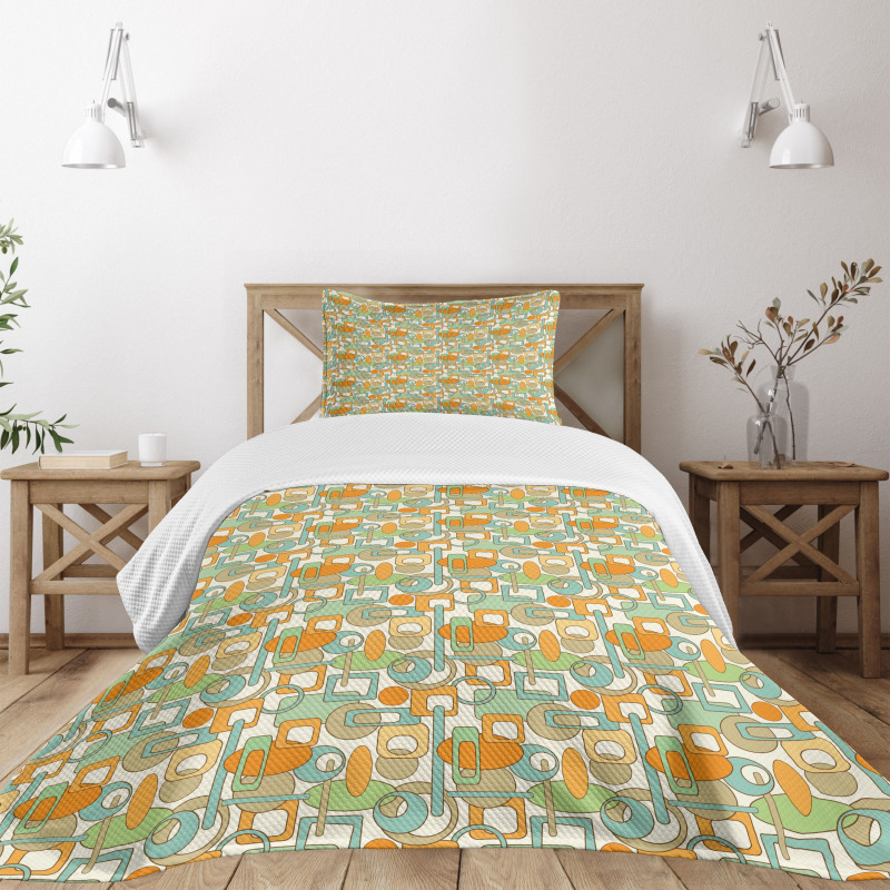 Abstract Shapes Mix Bedspread Set