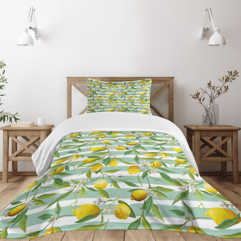 Blooming Lemon Tree Bedspread Set