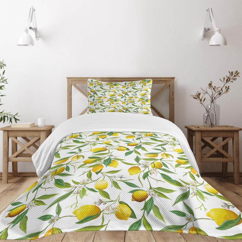 Lemon Woody Romantic Bedspread Set
