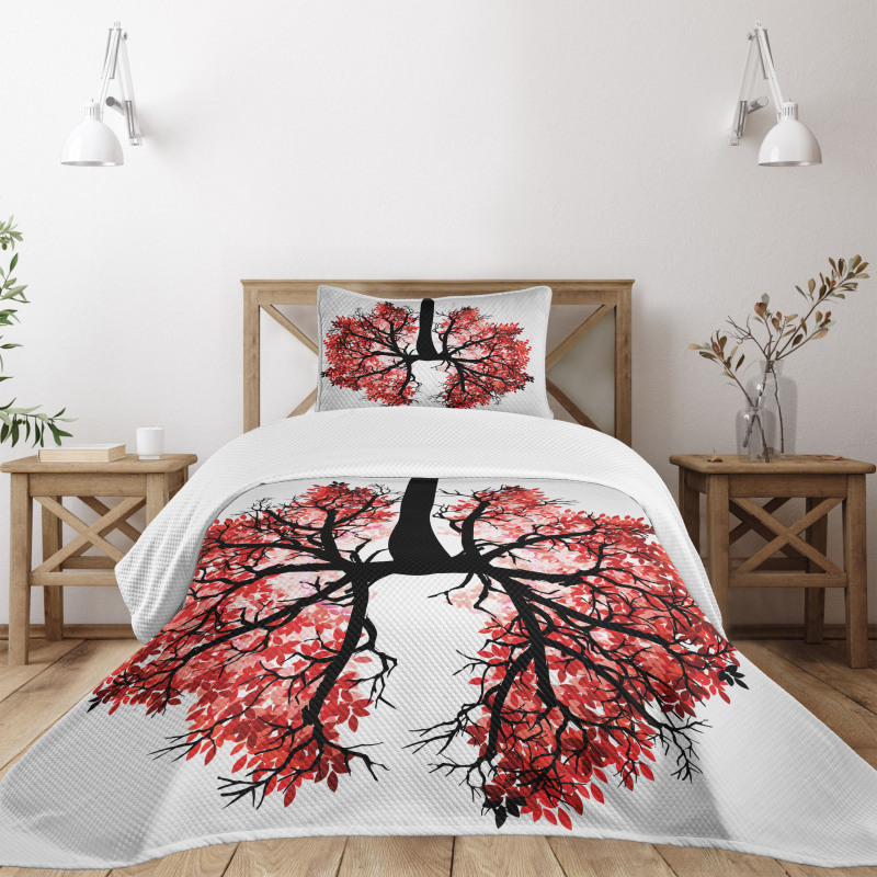 Human Lung Floral Healthy Bedspread Set