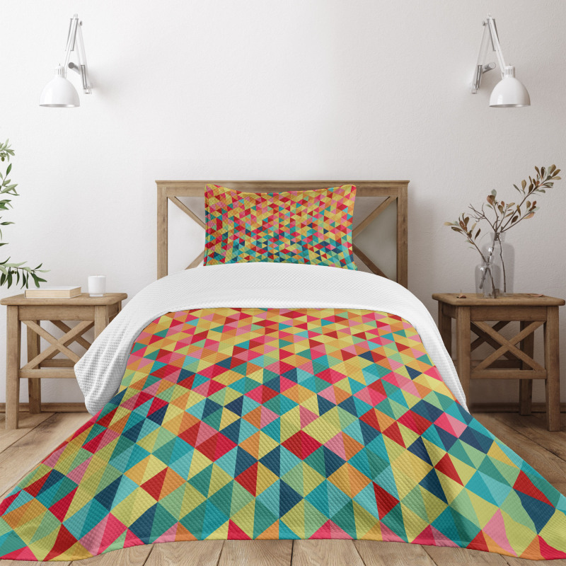 Triangles Fractal Aztec Bedspread Set