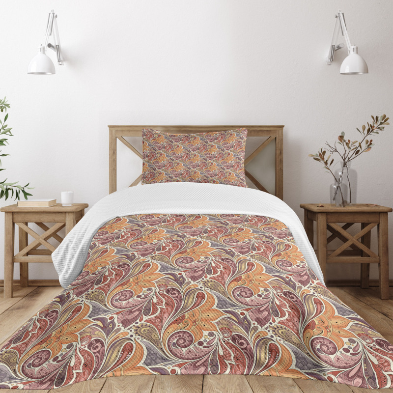 Paisley Leaf Pattern Bedspread Set