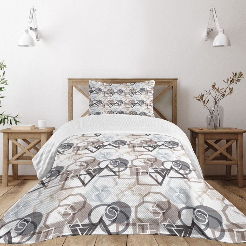 Triangles Squares Plygons Bedspread Set