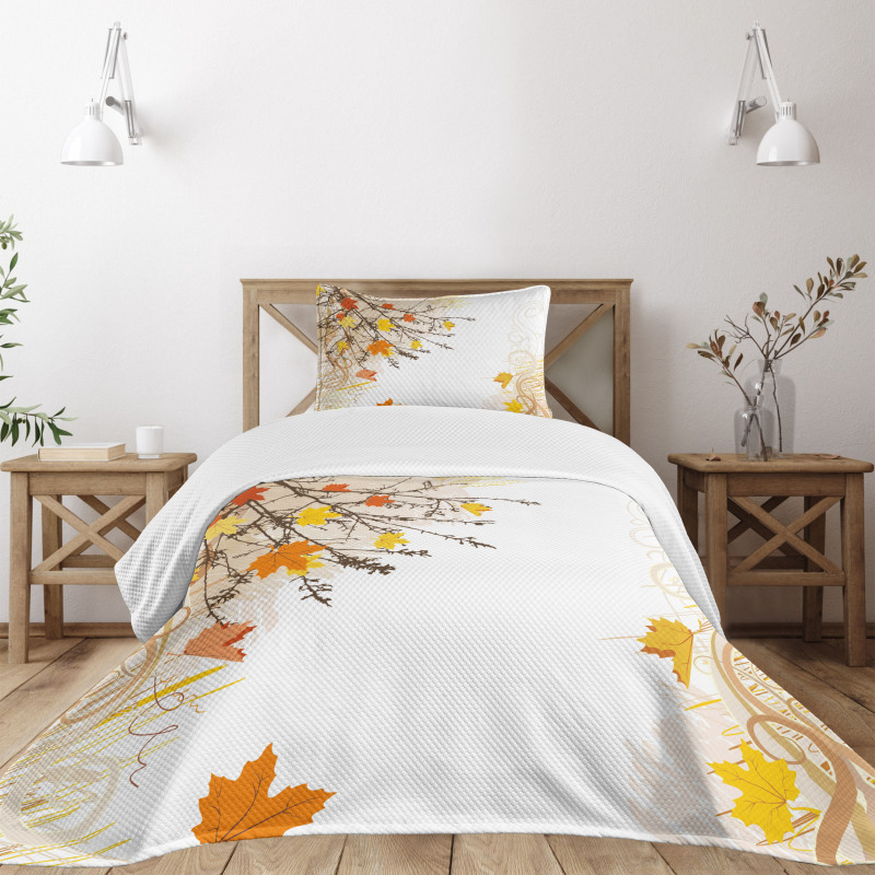 Maple Leaves in Autumn Bedspread Set