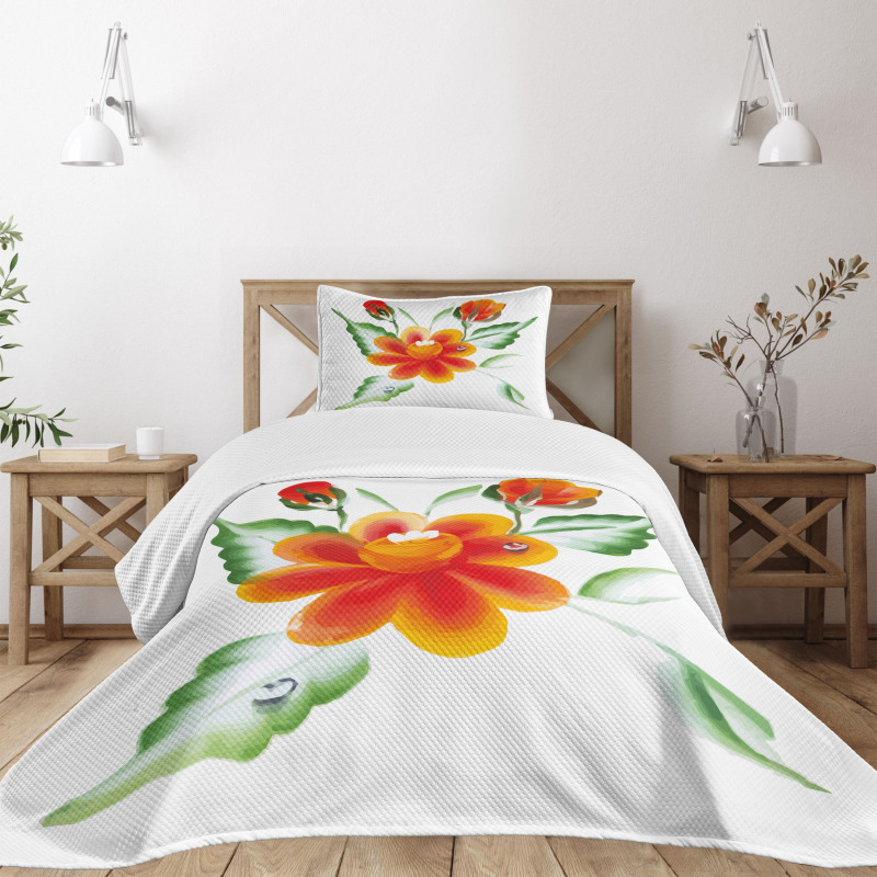 Daffodils in Watercolors Bedspread Set