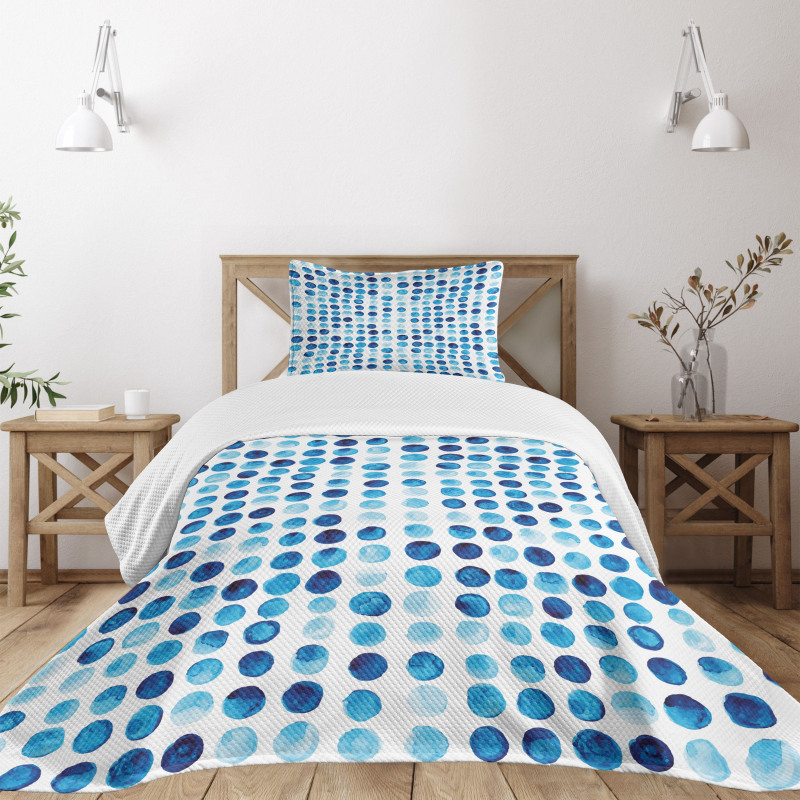 Hand Drawn Circles Cells Bedspread Set