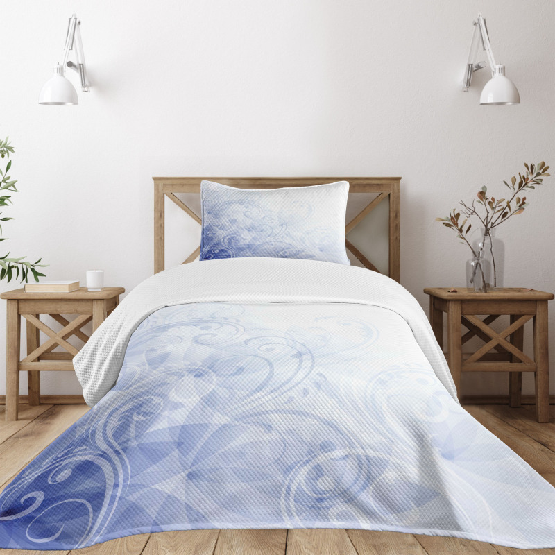 Abstract Floral Curl Bedspread Set