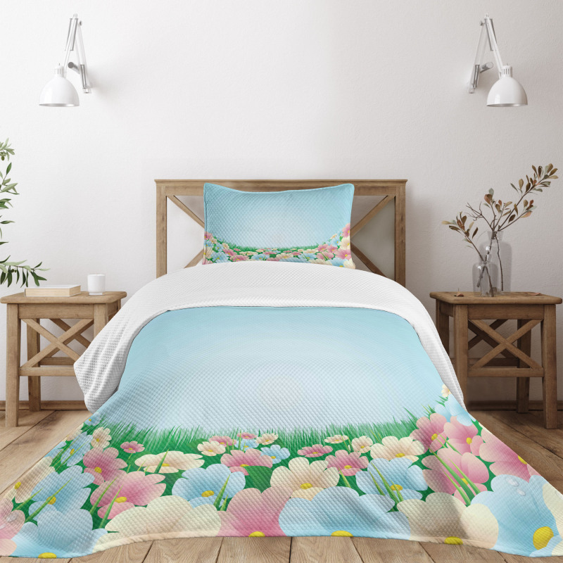 Meadow Daisies Pansies Bedspread Set