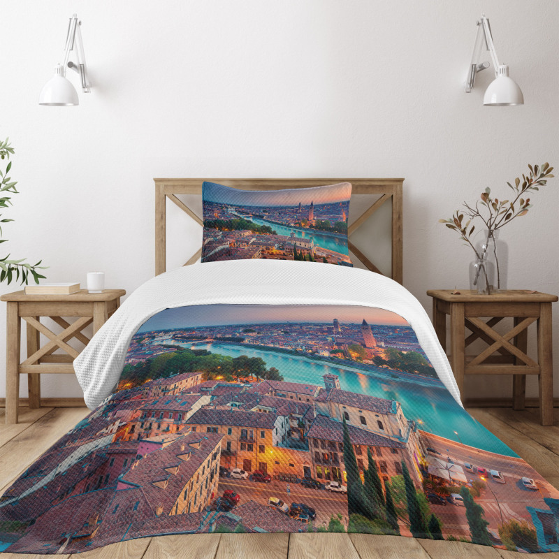Verona Italy Blue Hour Bedspread Set