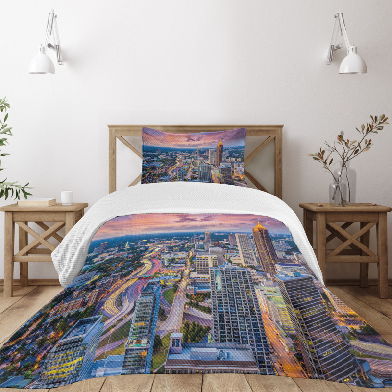 Atlanta City Georgia Town Bedspread Set