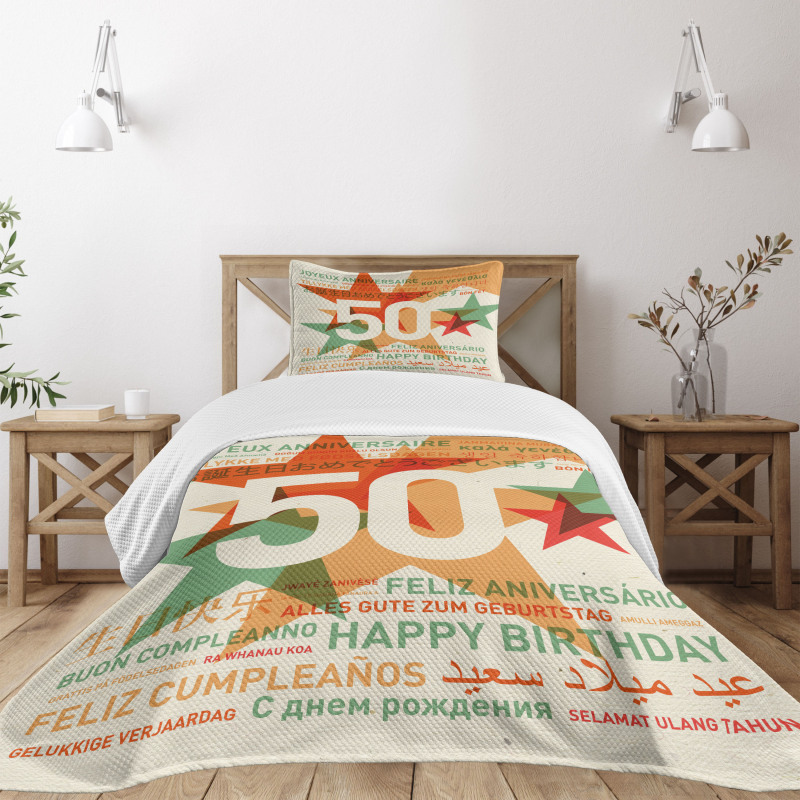 Languages Celebration Bedspread Set