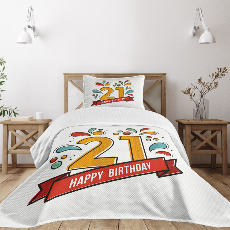 Digital 21 Birthday Bedspread Set