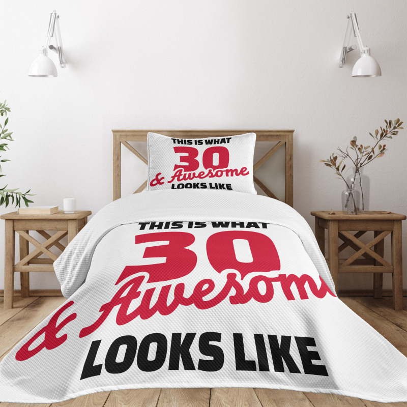 Motivation Words Bedspread Set