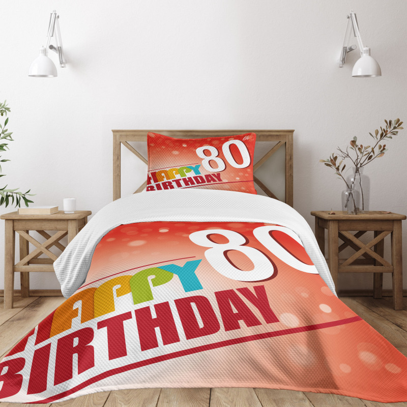 80 Old Birthday Party Bedspread Set