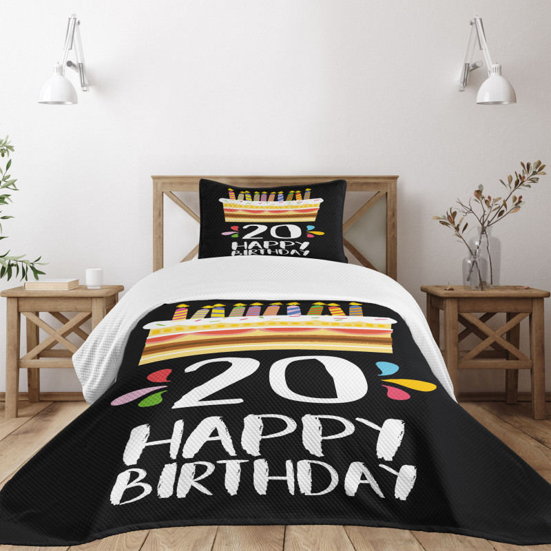 Party Cake Candles Bedspread Set