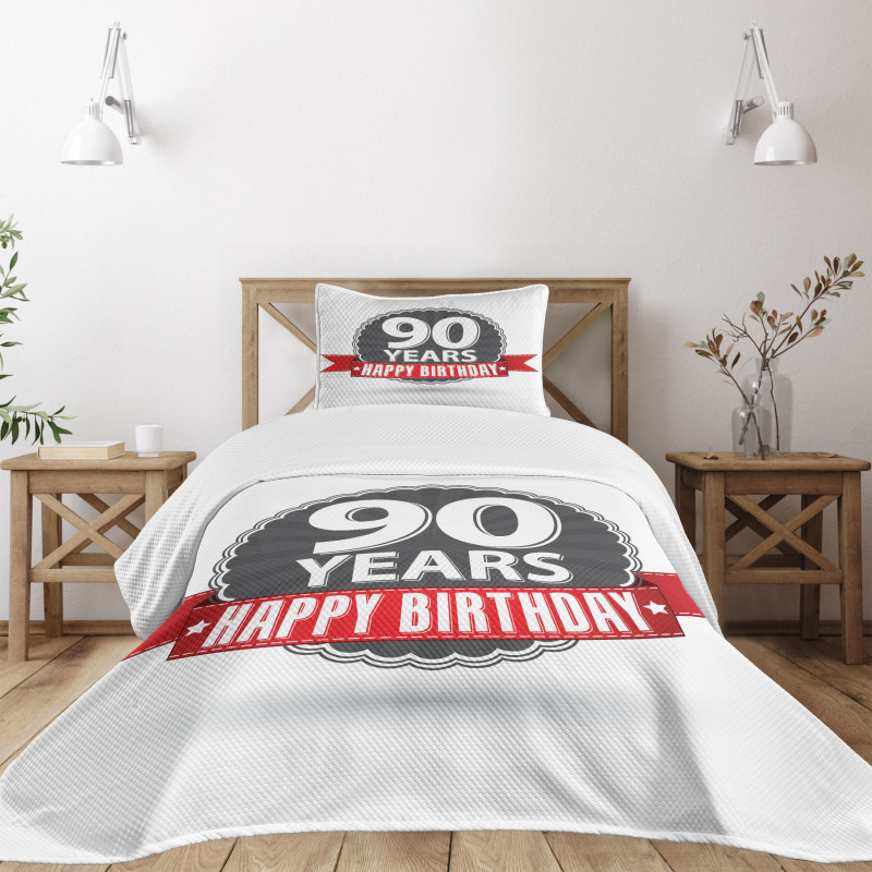 Birthday Red Ribbon Bedspread Set