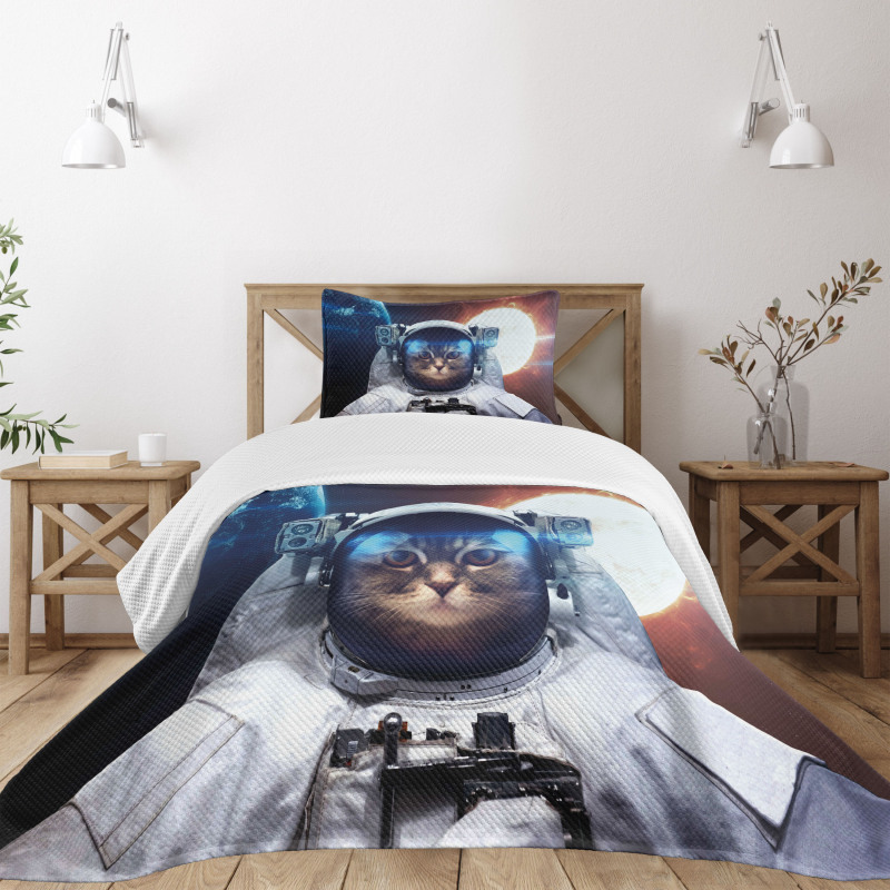 Kitty in Galaxy Dust Bedspread Set