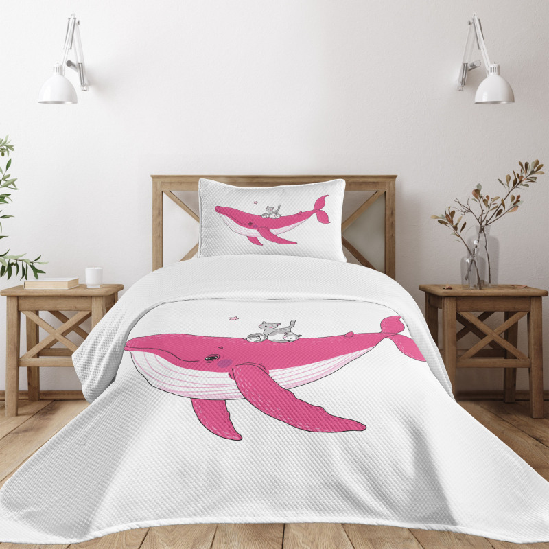 3 Cats Big Fish Magic Bedspread Set