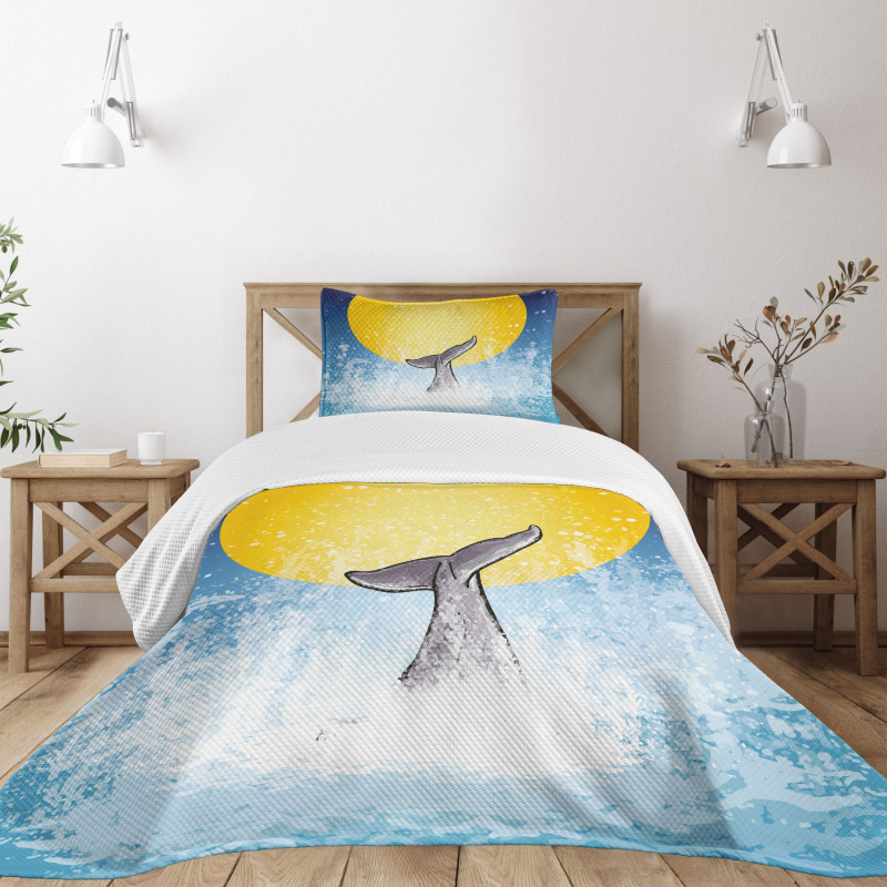 Fish Tail Ocean Full Moon Bedspread Set