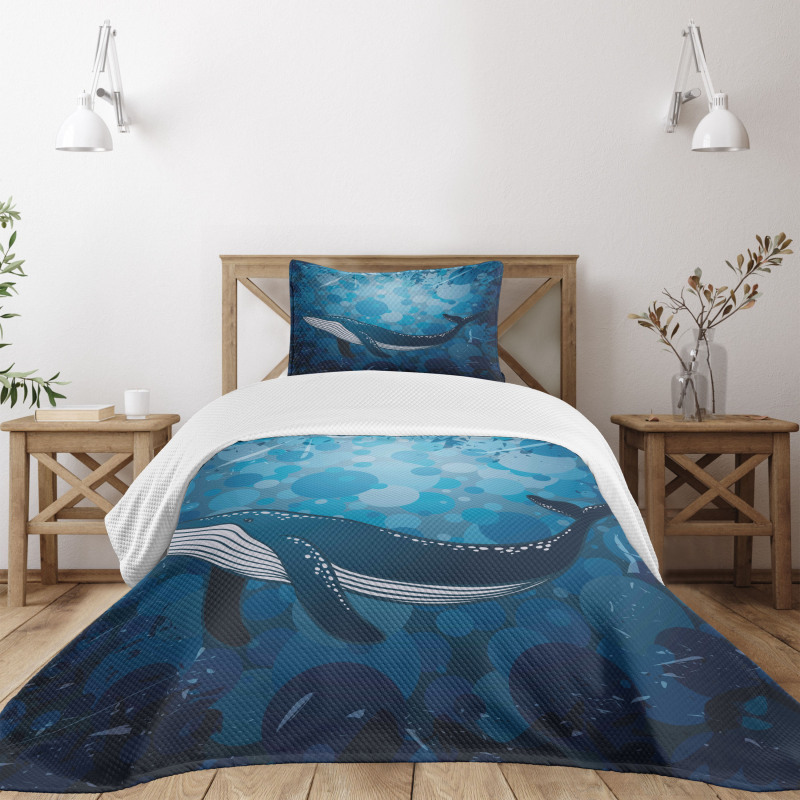 Marine Motif Ocean Retro Bedspread Set