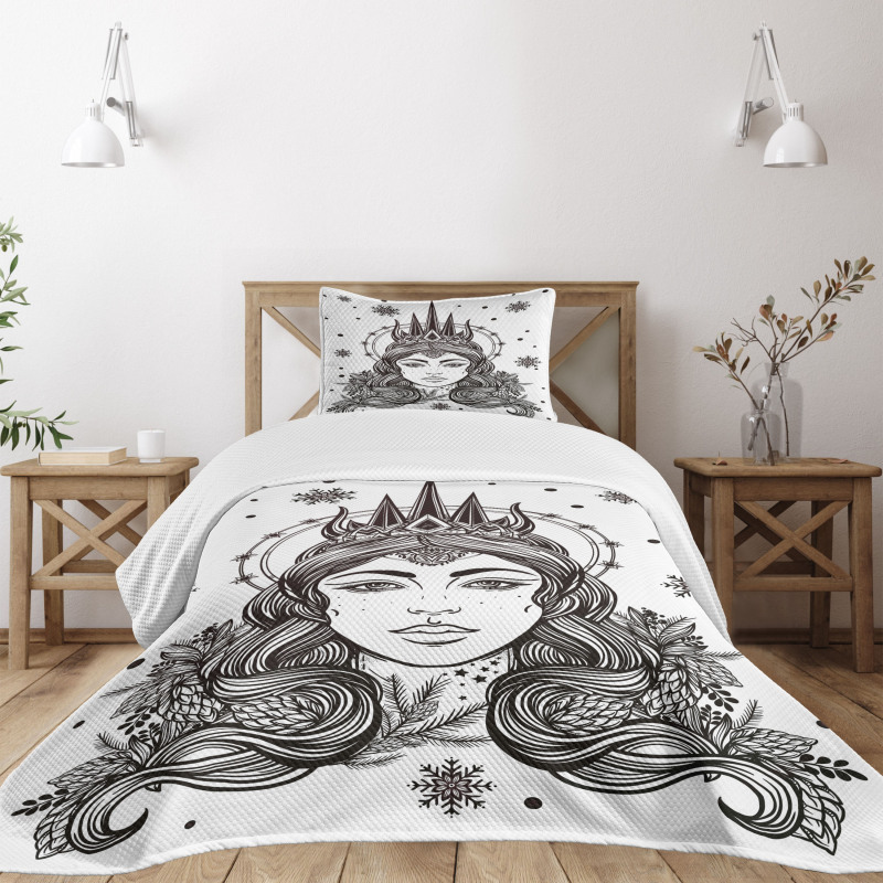 Fantasy Snow Queen Art Bedspread Set