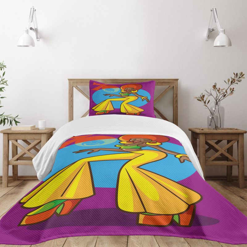 Afro Disco Lady Bedspread Set