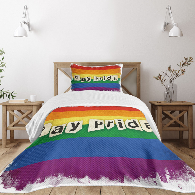 LGBT Parade Retro Style Bedspread Set