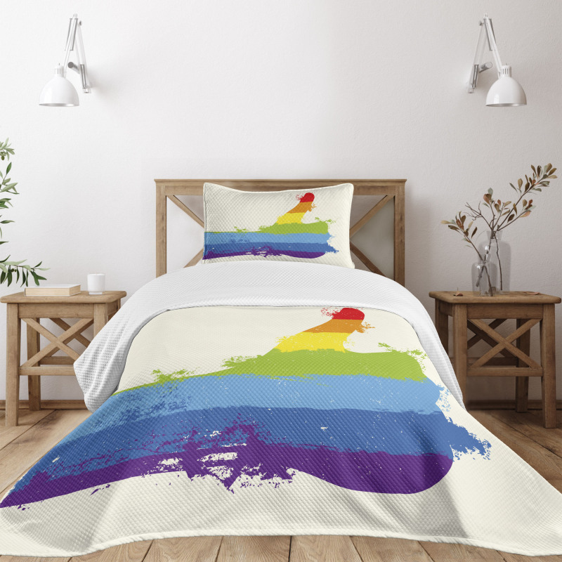 Grungy Thumbs up Art Bedspread Set