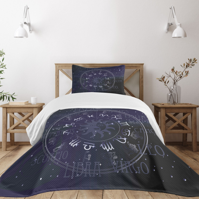 Zodiac Circle Wheel Bedspread Set