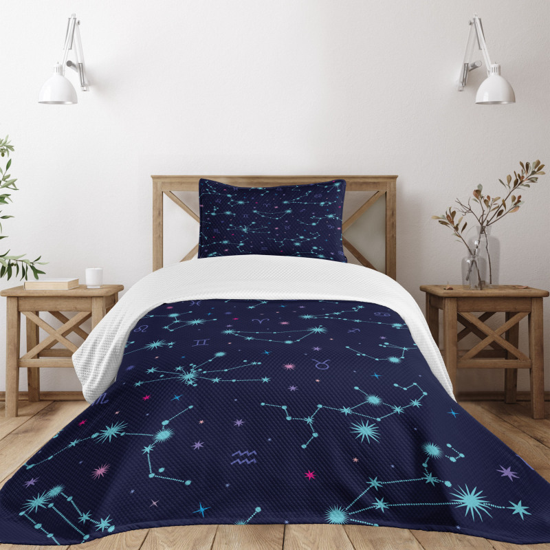 Horoscope Sign Dots Bedspread Set
