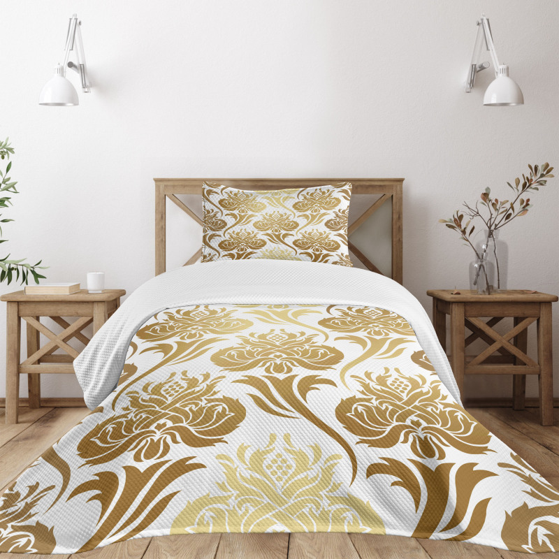 Ombre Abstract Floral Bedspread Set